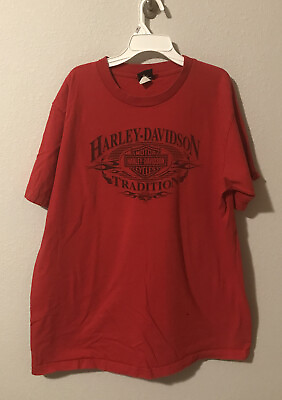 #ad #ad Harley Davidson T Shirt Red Short Sleeve XL Apol’s Minnesota Bike Motorcycle 944 $15.00