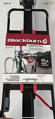 #ad #ad Blackburn Rear Bike Rack Carrier 45 lb Capacity Lighted NEW $15.00