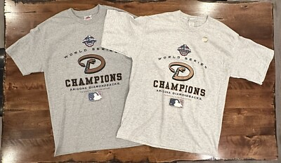 #ad #ad Vintage Arizona Diamondbacks 2001 World Series Champions T Shirts Lot Of 2 Sz L $60.00