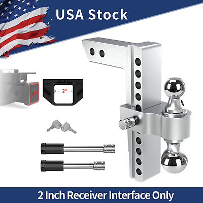 2#x27;#x27; receiver 10quot; Drop Adjustable Tow Trailer Hitch Ball Mount w Lock 12500lb $113.16