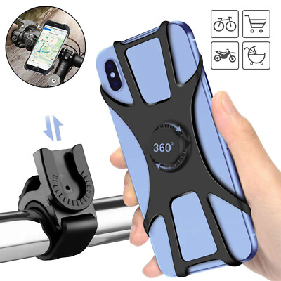 #ad Cell Phone Silicone Mount Holder GPS Motorcycle MTB Bike Bicycle 360° Rotation $9.99