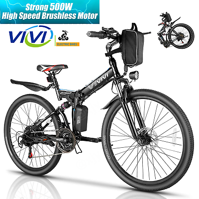 Vivi Folding Electric Bike500W 48V Mountain Bicycle Up to 50 Miles for Adults.t $539.99