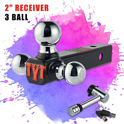 #ad TYT Trailer Receiver Hitch Triple Ball Mount with Advanced Lock Hitch for Truck $40.84