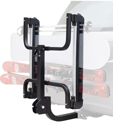 #ad TYGER Black Hitch Mount Ski amp; Snowboard Rack Fits 1.25quot; or 2quot; Receiver w Locks $169.95