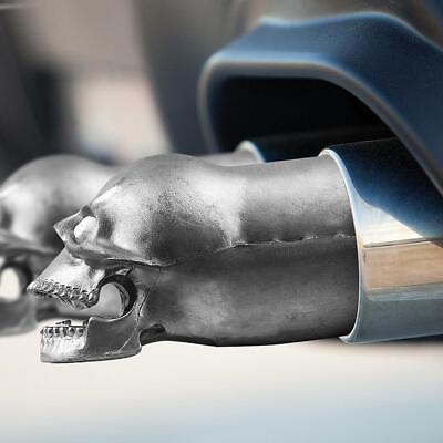 #ad Skull Exhaust Pipe Tip Motorcycle Cars Skull Punk Metal Head Bone Decoration $7.87