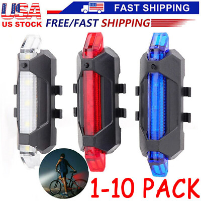 #ad 5 LED USB Rechargeable Bike Tail Light Bicycle Safety Cycling Warning Rear Lamp $8.99