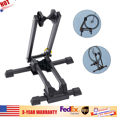 #ad #ad Foldable Bicycle Floor Double Pole Parking Rack Storage Bike Stand Rack Portable $24.70
