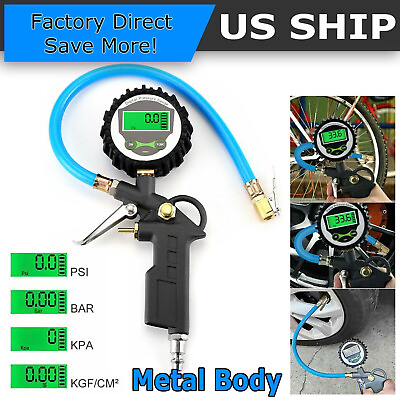 #ad Digital Tire Inflator with Pressure Gauge 250 PSI Air Chuck for Truck Car Bike $11.75