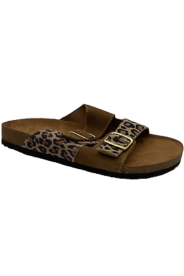 #ad White Mountain Women#x27;s Hippy Sandals Leopard Chestnut $32.99