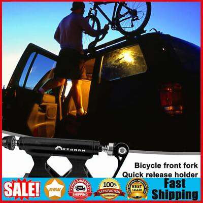 #ad Bicycle Car Roof Front Fork Rack Mountain Bike Carrier Clip Holder Black $31.89