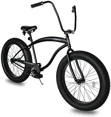 #ad #ad 26quot;X4” Fat Tire Black Cruiser Bike Luxe Coaster Brake Rise Handlebar Comfy Seat $649.99