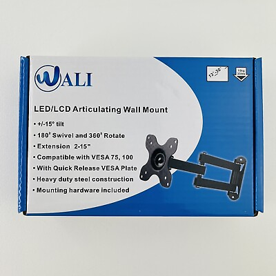 #ad Wali LED LCD Articulating Wall TV Mount Tilt Swivel Rotate Extend 1330LM Black $17.99