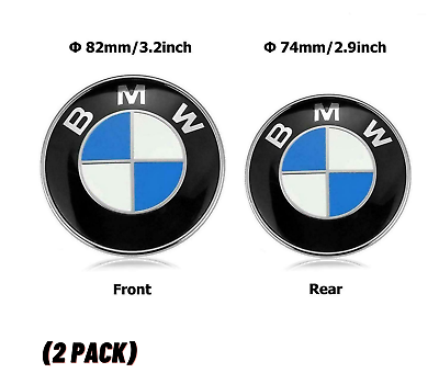 #ad BMW Emblems Hood amp; Trunk 82mm 74mm BMW Logo Replacement E30 E36 E46 Universal $29.95
