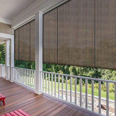 #ad #ad Brown Roll up Shade Roller Curtain For Patio Porch Pergola Balcony Yard Outdoor $188.99