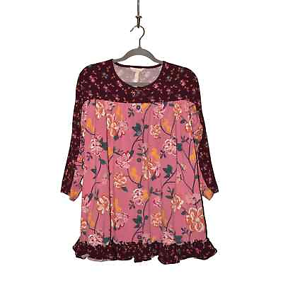 #ad MATILDA JANE $58 Fresh Cut Flowers Horse Ruffle Shirt Dress Pink Purple Girls 12 $22.49