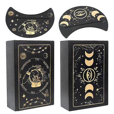 Wooden Tarot Card Case And Wooden Stand Holder Box Fortune Keepsake Trinket NEW $19.34