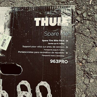 #ad Thule 963PRO quot;Spare Mequot; Tire Mounted Bike Rack Carries 2 Bikes New Open Box $169.99