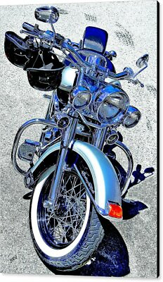 #ad #ad Bike In Blue For Two 30quot;x40quot; Canvas Print $351.00