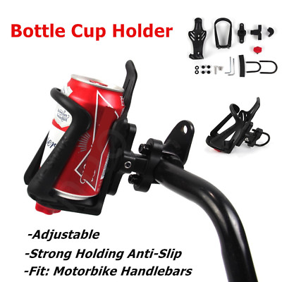 #ad #ad Bottle Cup Water Holder Bracket Frame Handlerbar Motorcycle ATV Scooter Black $23.75
