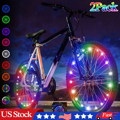 #ad #ad 2 Tire Pack LED Bike Wheel Lights Waterproof Bicycle Spoke Tire Light Strip US $11.99