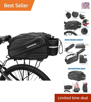 #ad Bike Rack Bag: Cycling Rear Seat Bag Large Capacity Easy Installation 10L $49.37