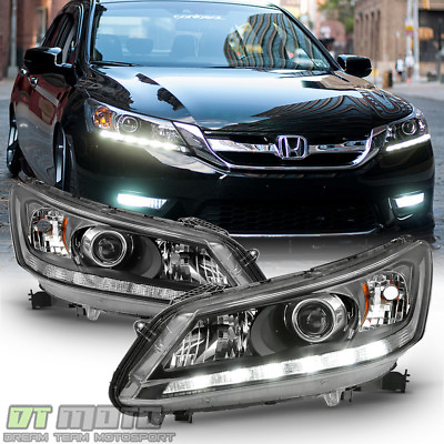 For 2013 2014 2015 Honda Accord Sedan Halogen w LED DRL Headlights Headlamps SET $209.96