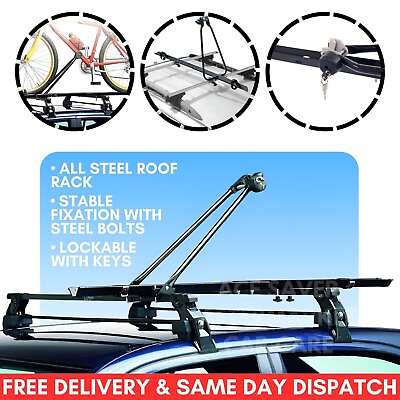 #ad For BMW 3 Series Estate E91 05 12 Steel Roof Rack Bike Carrier Lockable GBP 38.79