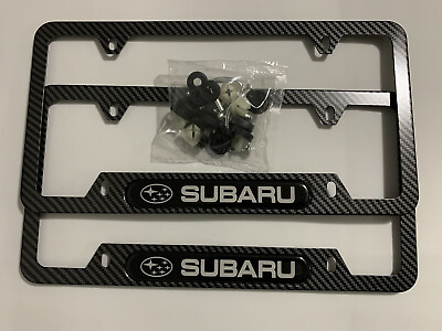 For Subaru Front And Rear Carbon Fiber Texture Style License plate Frame $19.99