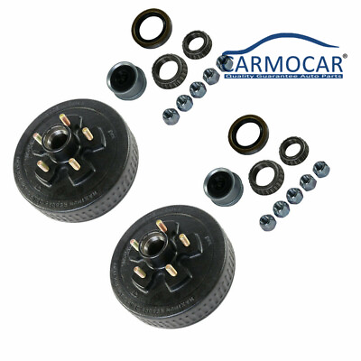 Complete kit 2 pcs of Trailer 5 on 5quot; Electric Brakes Hub Drums 3500 lb Axle $119.97