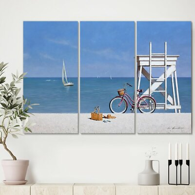 #ad Beach Bike III by Zhen Huan Lu Wrapped Canvas Gallery 3 Pieces $299 FLD 11 $129.99