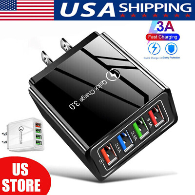 #ad 4 Port USB Wall Charger USB Fast Quick Charge QC 3.0 Power Adapter Plug US $5.15