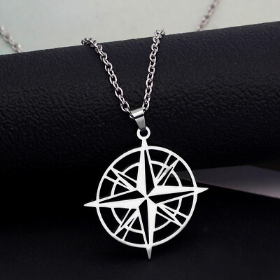 HHYY Mens Nordic Stainless Steel Cross Star Accessories Fashion Pendant Necklace $7.99