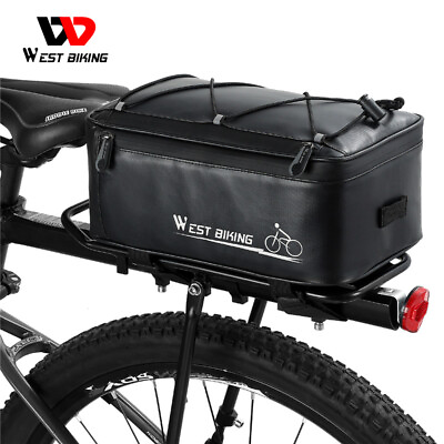 WEST BIKING 4L Waterproof Bike Trunk Bag Bicycle Rear Rack Pack Bag Panniers $17.99