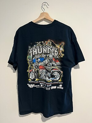 #ad West Coast Thunder Harley Bike Run XVII 2016 Riverside Cemetery T Shirt Size XL $18.00