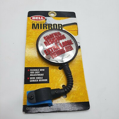 #ad BELL Flexible Bike Mirror Shatter Resistant Extra Large Viewing Area NEW $8.99