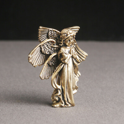 #ad Solid Brass Angel Figurine Small Statue House Office Desktop Decoration Toys US $10.89