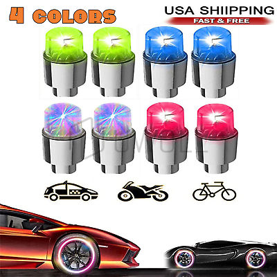 #ad Auto Wheel Tire Air Tyre Stem LED Car Bike Valve Light Cap Cover Accessories Kit $6.35
