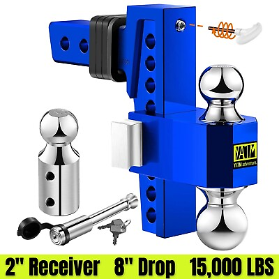 #ad YATM Trailer Hitch Fits 2 Inch Receiver 8 Inch Adjustable Drop Hitch15000LBS $169.99