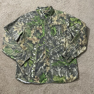 #ad NOMAD Camo Shirt Mens XL Mossy Oak Hunting Outdoors Long Sleeve Pockets $20.00