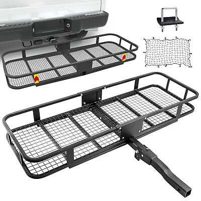 #ad #ad 500Lb Folding Hitch Mount Cargo Carrier Mounted Basket Luggage Receiver Rack $129.90