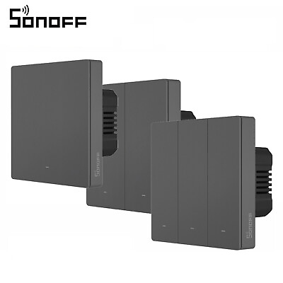 #ad SONOFF M5 Smart Wall Switch 1 2 3 Gang Smart WiFi Light Switch Physical Button $23.99