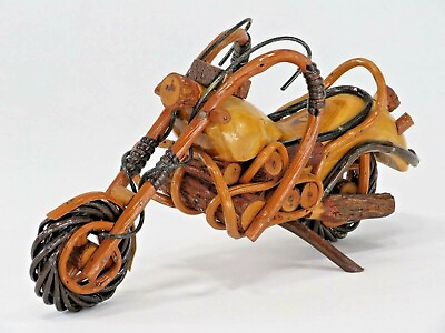#ad Wooden Harley Davidson Desk Model Motorcycle Chopper Bike Wood Handmade Display $42.49