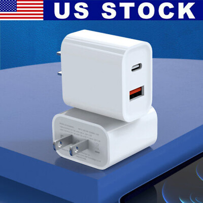 For iPhone 14 13 12 11 XR 8 20W Fast Charger Block USB Type C Wall Power Adapter $5.98