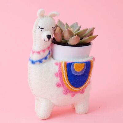 #ad Felt Llama Ceramic Planter $55.00