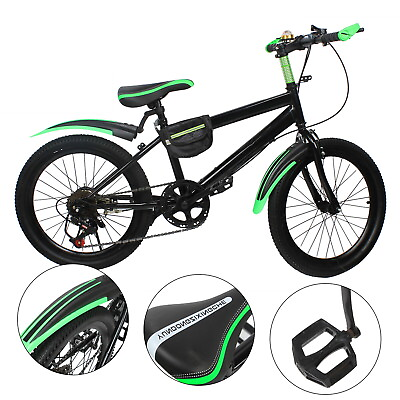 #ad 20quot; Kids Mountain Bike w Double Disc Brake 7 Speed Child City Bike Carbon Steel $94.01