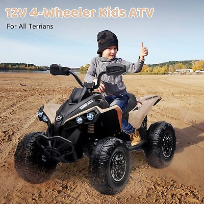 #ad Licensed BRP Can am 12V Kids Ride On Electric ATV Quad Car Toys Remote Khaki $213.00