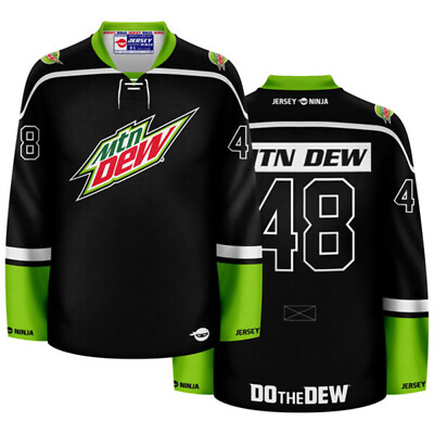 #ad Mountain Dew Original Flavor Blackout Hockey Jersey $144.95