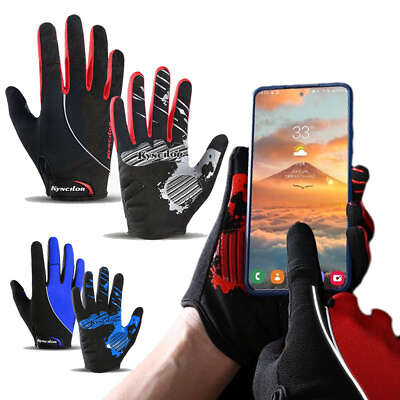 #ad #ad Full Finger Cycling Gloves Motorbike Racing MTB Bike Shockproof Gloves for Men $11.99