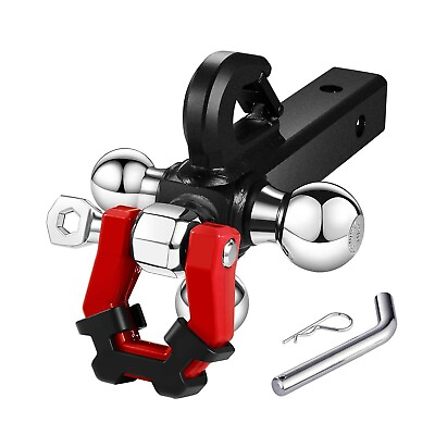 #ad Trailer Hitch Tri Ball Mount and 360 Swivel Tow Shackle Fits for 2quot; Receiver $64.99