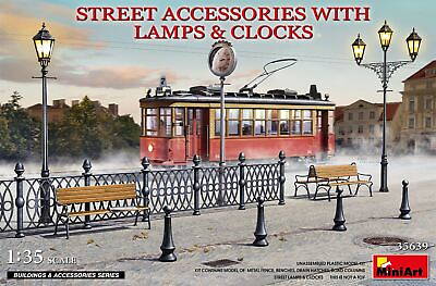 #ad Miniart 1:35 Street Accessories with Lamps amp; Clocks 35639 $30.16